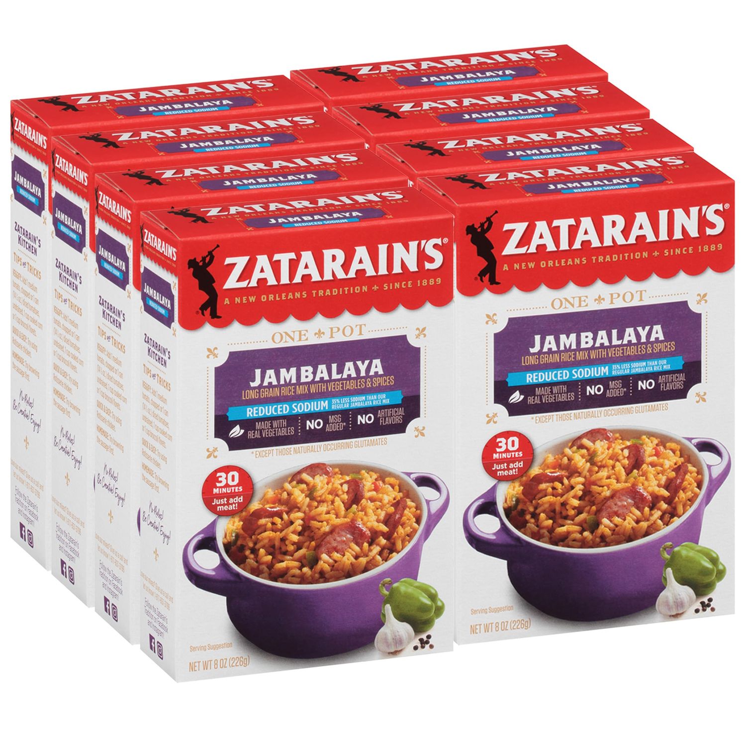 Zatarain&#39;s Reduced Sodium Jambalaya, 8 oz (Pack of 8)