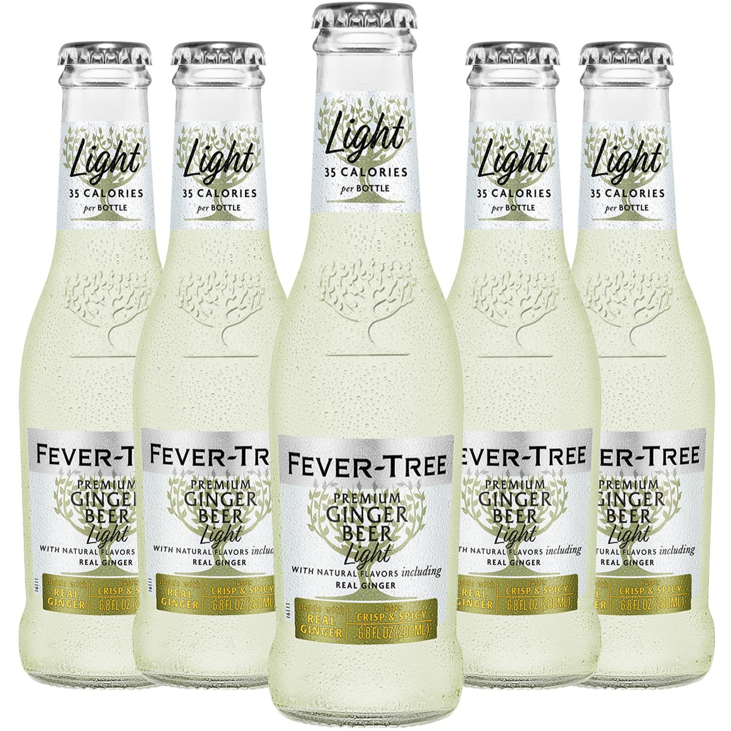 Fever Tree Premium Refreshingly Light Ginger Beer - Premium Quality Mixer and Soda - Refreshing Beverage for Cocktails &amp; Mocktails 200ml Bottle