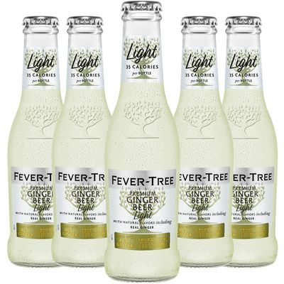 Fever Tree Premium Refreshingly Light Ginger Beer - Premium Quality Mixer and Soda - Refreshing Beverage for Cocktails &amp; Mocktails 200ml Bottle
