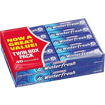 WRIGLEY&#39;S WINTERFRESH Chewing Gum Bulk Pack, 5 Stick (Pack of 40)
