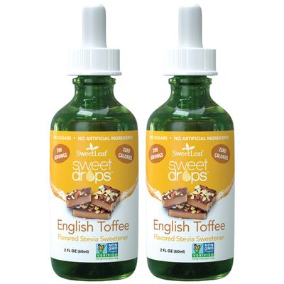SweetLeaf Stevia Liquid Sweet Drops - English Toffee Flavored Drops, Stevia Liquid Sweetener, Zero-Calorie, Sugar-Free Syrup Alternative for Keto Coffee, Baking, Shakes, 2 Fl Oz (Pack of 2)