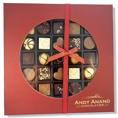 Andy Anand Belgian Luxury 25 Pcs Bon Bon Truffles Gift Boxed, Flown From Europe, 12 Flavors, Rich Indulgence, Gluten Free