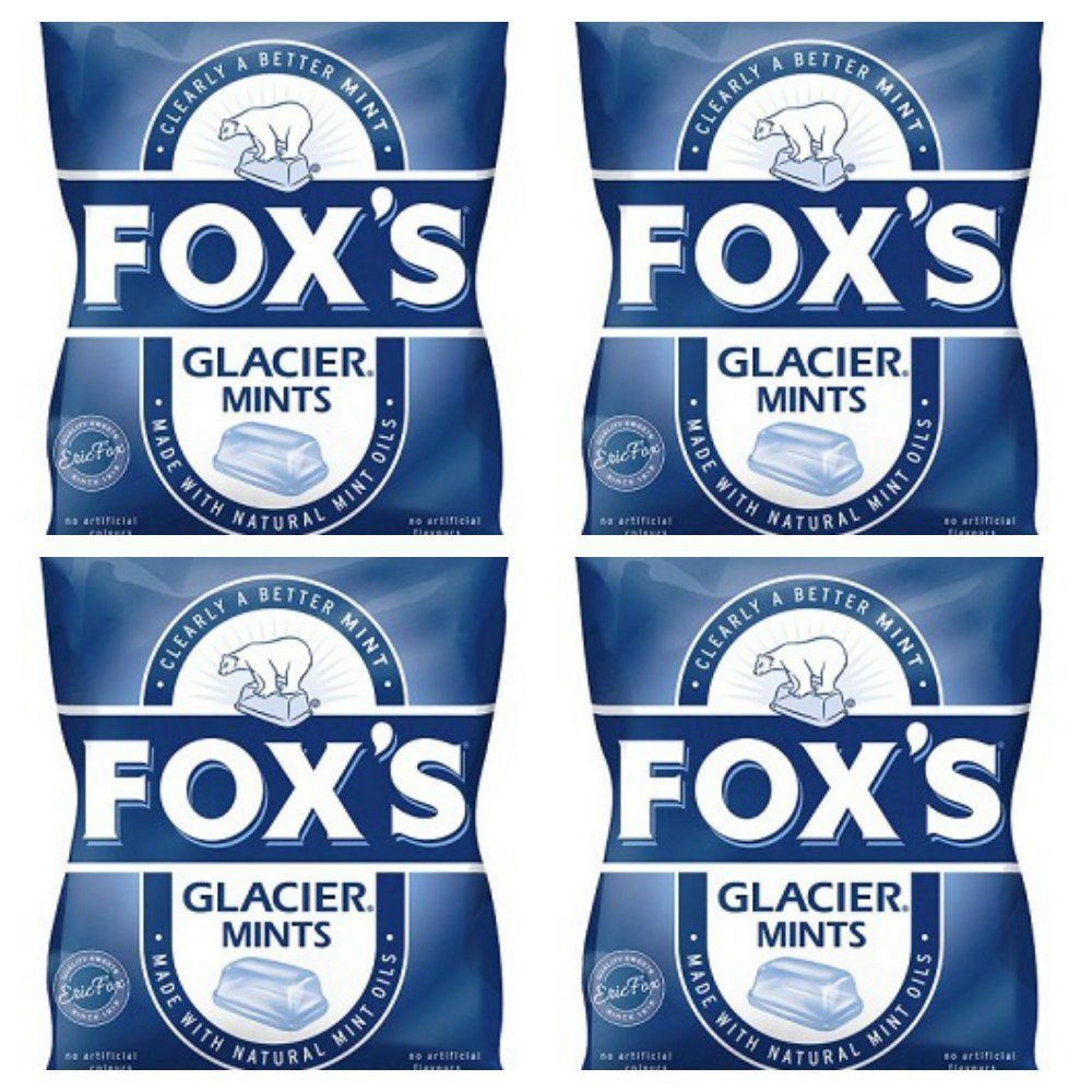 Bundle of 4 Fox&#39;s Glacier Mints 200g Bag Delivers 3-5 Days USA