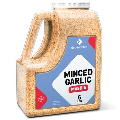 Minced Garlic - 6 Lb. Jar - Bulk, Kosher, Natural Flakes for Flavorful Dishes - Non-GMO, 100% Garlic Dried Garlic Seasoning &amp; Granules - Perfect for Sauces, Stir-Fries, Soups, Marinades &amp; More