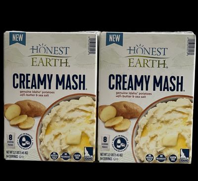 HONEST EARTH Creamy Mashed Potatoes, 2 BOXES - 16 Pouches (8 servings each)