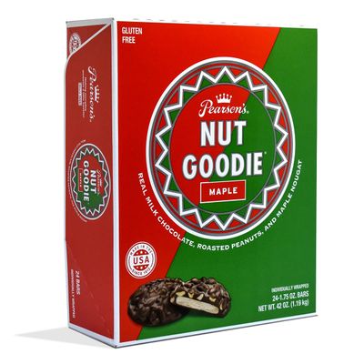 Pearson&#39;s Nut Goodie Cluster Bar | Roasted Peanuts, Real Milk Chocolate, and Maple Nougat | Pack of 24 | Individually Wrapped