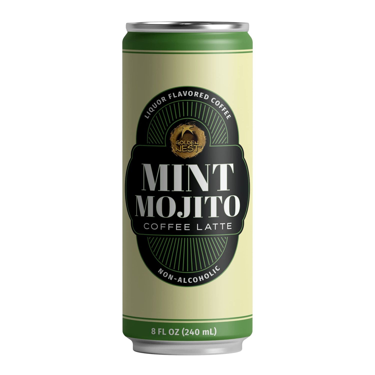 Golden Nest Liquor-Flavored Coffee Latte | Ready to Drink Liquor-Inspired Non-Alcoholic Creamy Beverage | All Natural No Preservatives | 8 Fl Oz Can (Mint Mojito, 8 Fl Oz (Pack of 6))