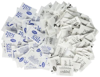 N&#39;JOY Iodized Salt AND Pepper - Salt 1,200 ct., Pepper 800 ct Individual Packets