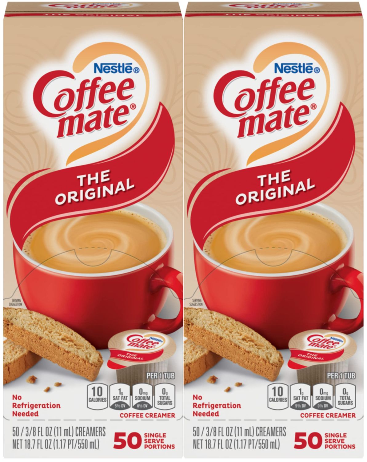 Nestle Coffee-Mate Liquid Creamer Original 2-pack; 50 Count Each