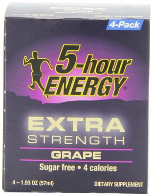 5 Hour Energy Extra Strength Shot, Grape, 4 Count