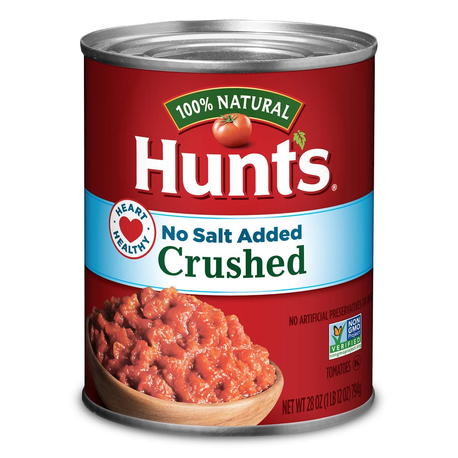 Hunt&#39;s Crushed Tomatoes No Salt Added, Keto Friendly, 28 oz