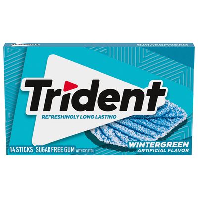 Trident Wintergreen Sugar Free Gum, 12 Packs of 14 Pieces (168 Total Pieces)