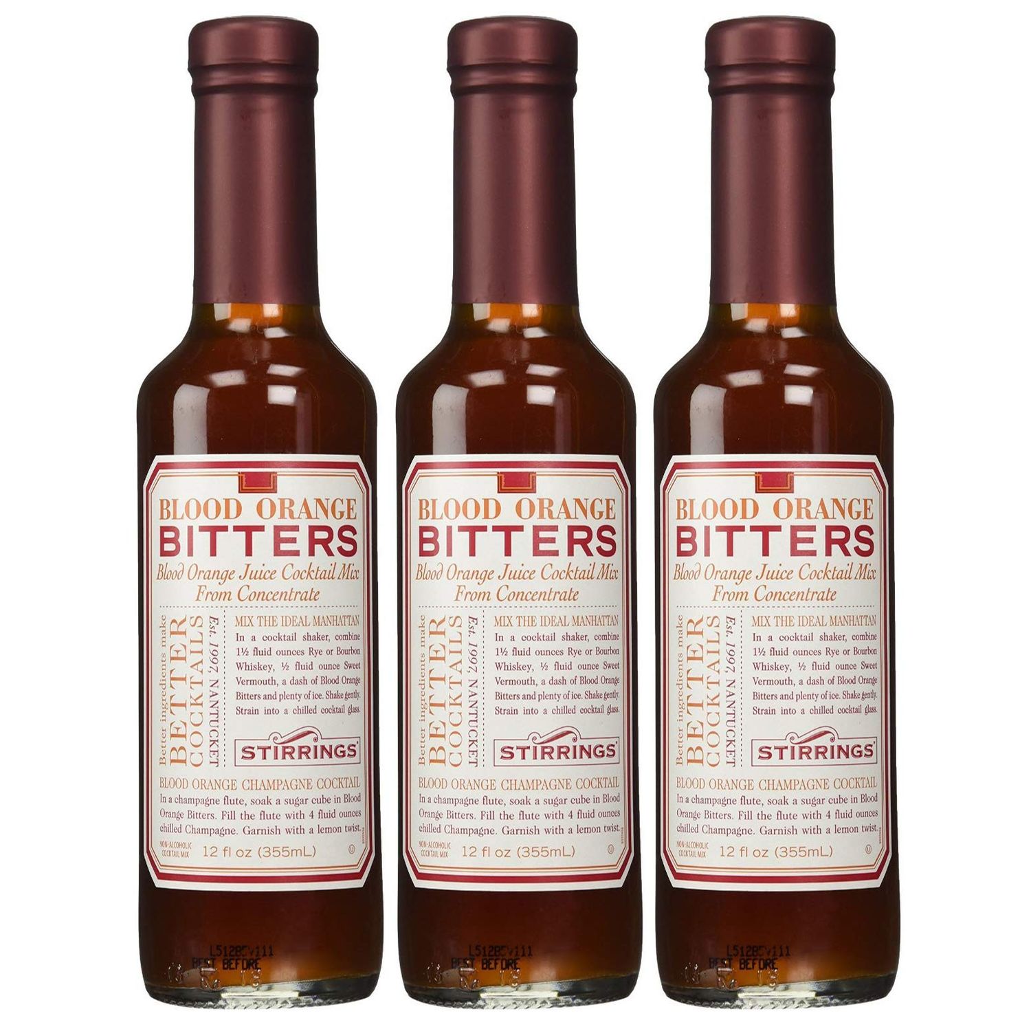Stirrings All Natural Blood Orange Cocktail Bitters - 12 ounce bottles | Pack of 3