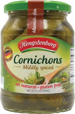 Hengstenberg Cornichons Jar, 12.5-Ounce Jars (Pack of 12)