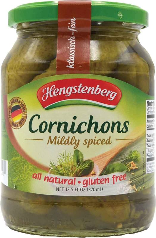 Hengstenberg Cornichons Jar, 12.5-Ounce Jars (Pack of 12)