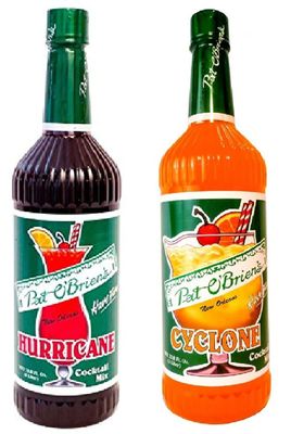 Pat O&#39;Brien&#39;s French Quarter New Orleans Cocktail Bundle - 1 Each of Hurricane and Cyclone Non-Alcoholic Liquid Cocktail Mixes (One Liter Plastic Bottles, 67.6 Fluid Ounces Total)