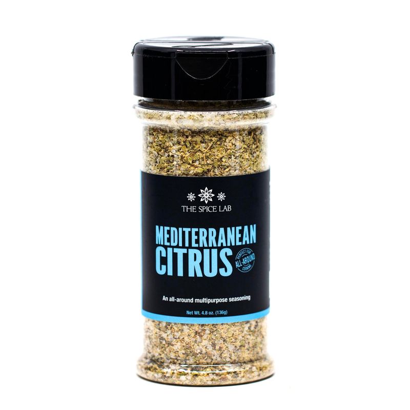 The Spice Lab Greek Seasoning: Mediterranean Citrus Herb - Excellent Blend for the Air Fryer - All Natural Lemon Seasoning for Chicken, Lamb &amp; Fish - Kosher &amp; Clean Label - 5.1 oz Shaker- 7605