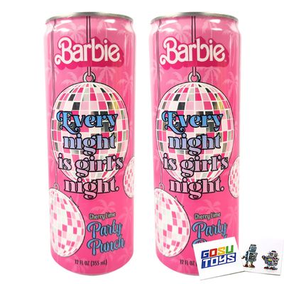 Barbie Every Night is Girls Night Cherry Lime Party Punch (2 Pack) with 2 Gosutoys Stickers