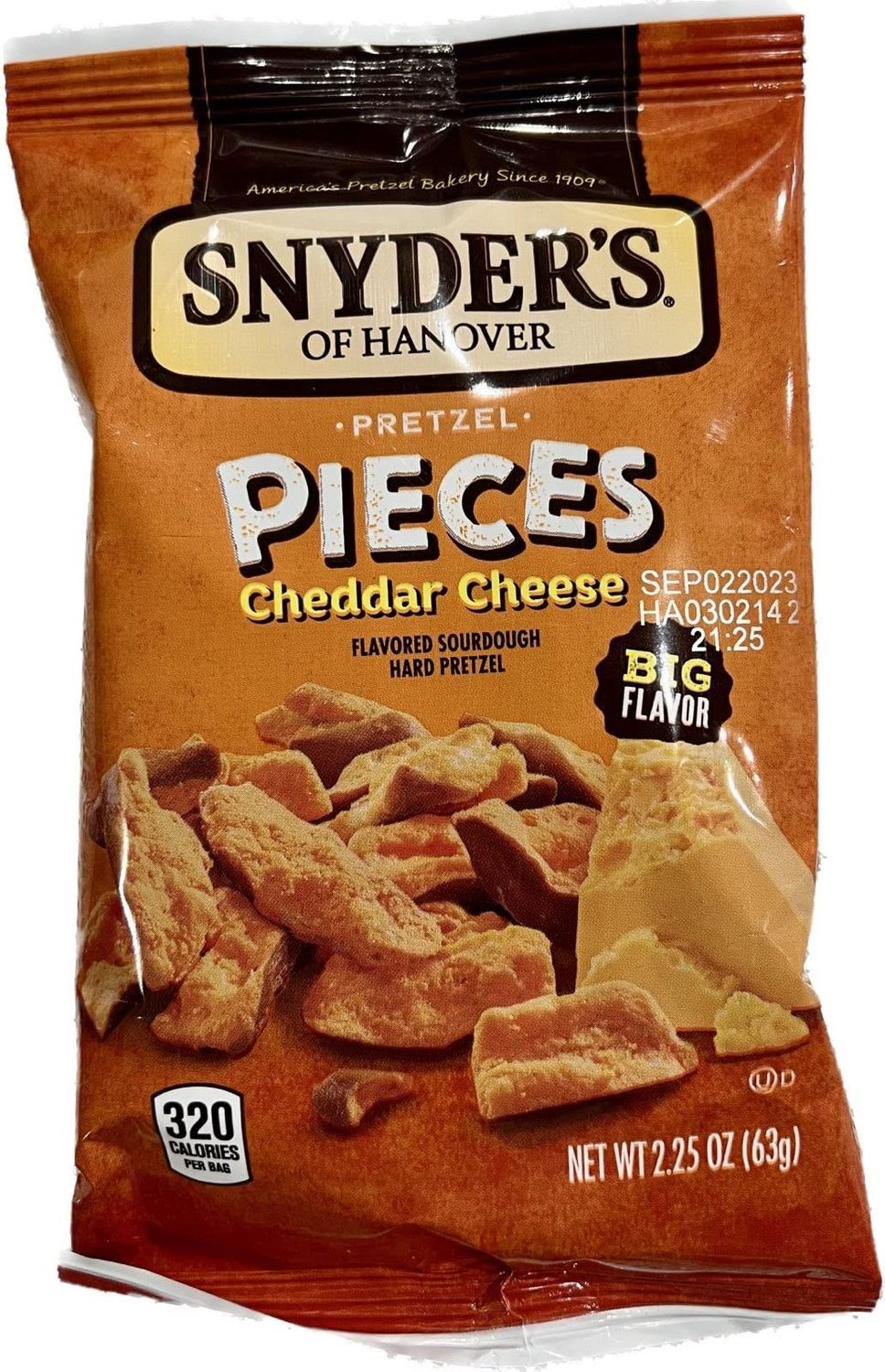 Snyder&#39;s of Hanover Pretzel Pieces, Cheddar Cheese, 2.25 oz Pack of 12