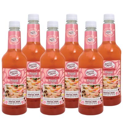 Master of Mixes Fros Drink Mix, Ready to Use, 1 Liter Bottle (33.8 Fl Oz), Pack of 6 in Ecommerce Protective Packaging