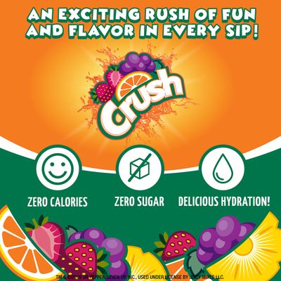 Crush, Orange, Liquid Water Enhancer - New, Better Taste! (4 Bottles, Makes 96 Flavored Water Drinks) - Sugar Free, Zero Calorie