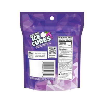 ICE BREAKERS Ice Cubes Arctic Grape Sugar Free Chewing Gum Pouch, 8.11 oz (100 Pieces)