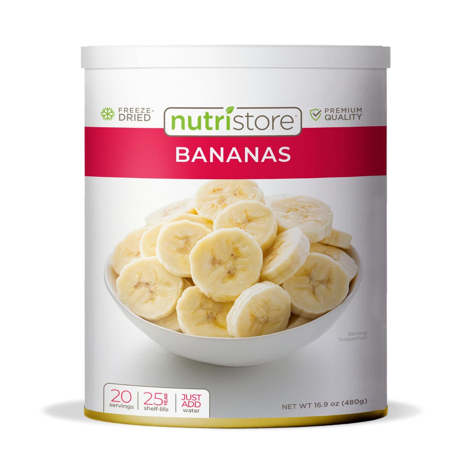 Nutristore Freeze Dried Bananas | 100% Natural, Healthy Fruit Snacks | Bulk #10 Can | Premium Quality &amp; Crispy Fresh Taste | Emergency Survival Food Supply | 20 Servings | 25 Year Shelf Life