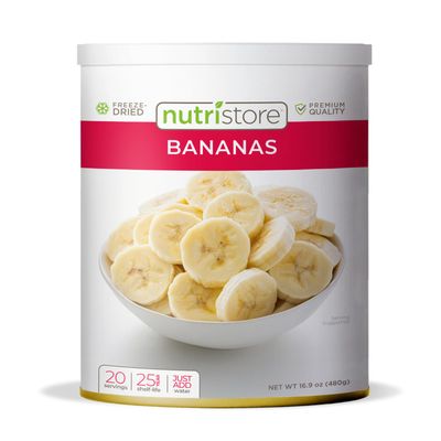 Nutristore Freeze Dried Bananas | 100% Natural, Healthy Fruit Snacks | Bulk #10 Can | Premium Quality &amp; Crispy Fresh Taste | Emergency Survival Food Supply | 20 Servings | 25 Year Shelf Life
