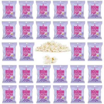 Doomi Angie&#39;s BOOMCHICKAPOP Popcorn Sweet and Salty Kettle Corn 28 Count -.67 oz Bags Packaged The Perfect Snack Package Perfect for Stocking The Pantry, Lunches, Parties, or Taking On The Go! White