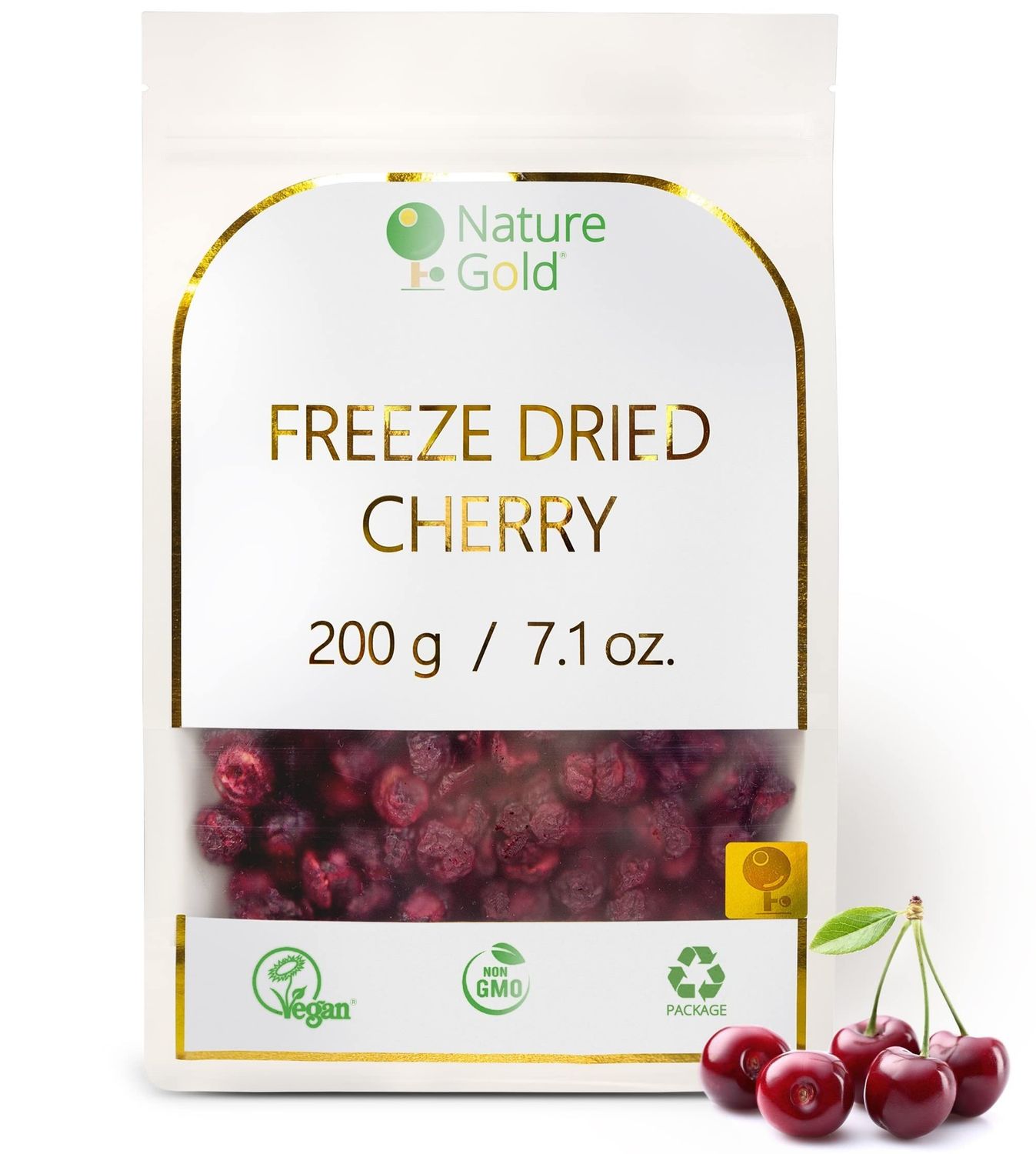 CHERRY Freeze Dried Slices | 200g - 7.1oz | 100% Natural &amp; Vegan | No-GMO | Without Sugar and Any Additions ~*~