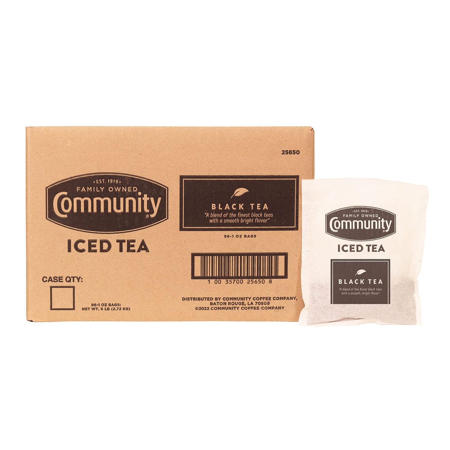 Community Coffee Pre-Measured Iced Tea, Black Tea Filter Pack, 1 Ounce, 96 count