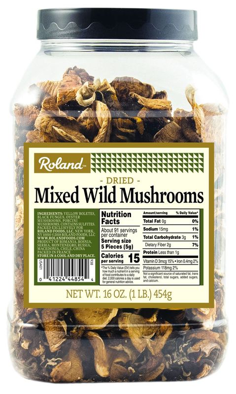 Roland Foods Dried Mixed Wild Mushrooms Specialty Imported Food ,16 Ounce (Pack of 1)