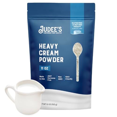 Judee&#39;s Heavy Cream Powder 11 oz - GMO and Preservative Free - Produced in the USA - 100% Gluten-Free - Keto Friendly - Add Healthy Fat to Coffee, Sauces, or Dressings - Make Liquid Heavy Cream