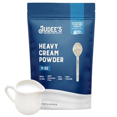 Judee&#39;s Heavy Cream Powder 11 oz - GMO and Preservative Free - Produced in the USA - 100% Gluten-Free - Keto Friendly - Add Healthy Fat to Coffee, Sauces, or Dressings - Make Liquid Heavy Cream