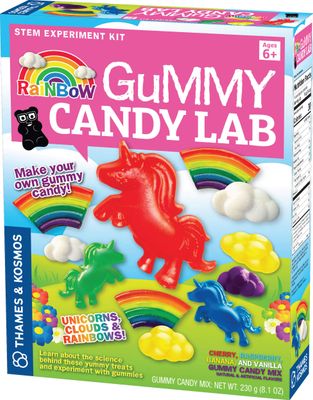 Thames &amp; Kosmos Rainbow Gummy Candy Lab - Unicorns, Clouds &amp; Rainbows! Sweet Science STEM Experiment Kit, Make Your Own Gummy Candies in Cool Shapes &amp; Colors
