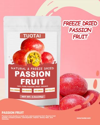 Freeze Dried Passion Fruit, 2 Ounces, Passion Fruit Chunks for Cake, Drinks and Baking Food