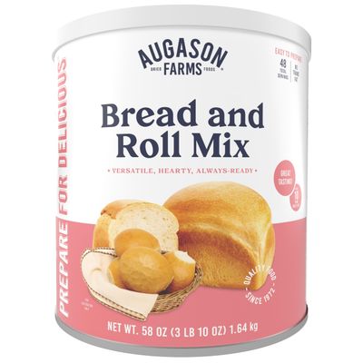 Augason Farms Bread and Roll Mix Can, Emergency Food Supply, Everyday Meals, 48 Servings