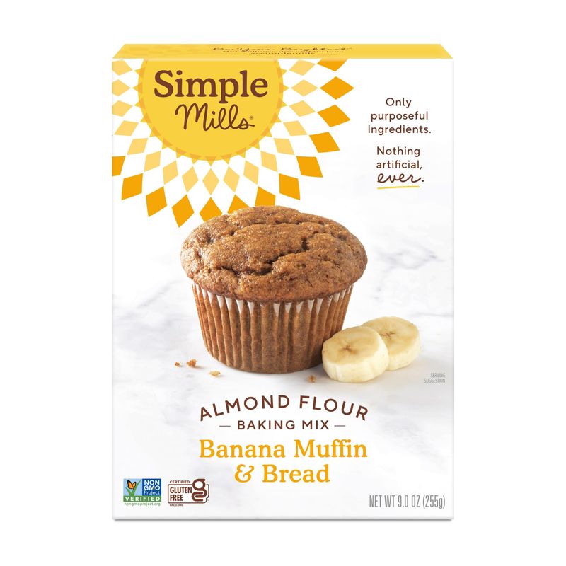 Simple Mills Almond Flour Baking Mix, Banana Muffin &amp; Bread Mix - Gluten Free, Plant Based, Paleo Friendly, 9 Ounce (Pack of 1)