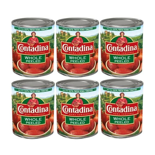 Contadina Whole Peeled Tomatoes, 28 oz (Pack of 6 Cans)