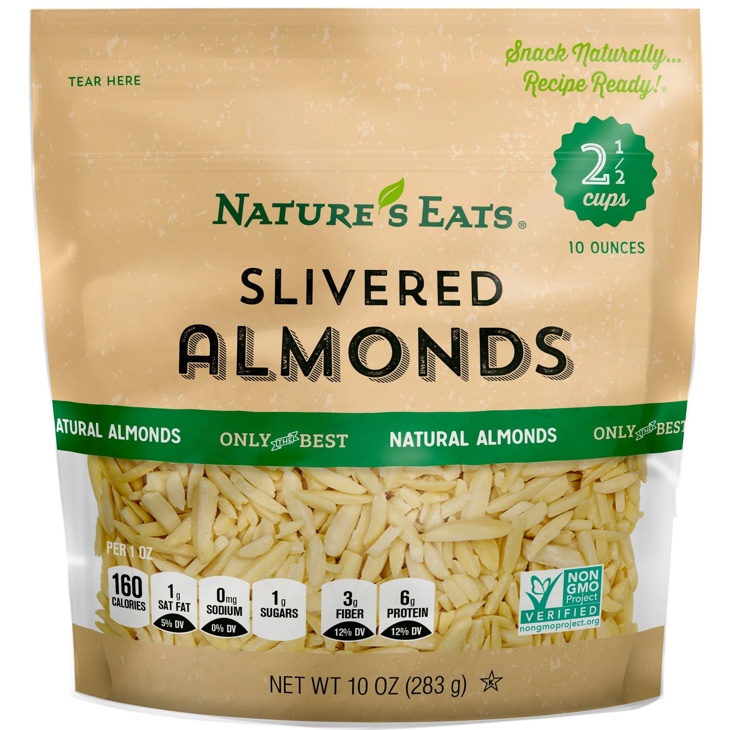 Nature&#39;s Eats Blanched Slivered Almonds, Natural, 10 Ounce