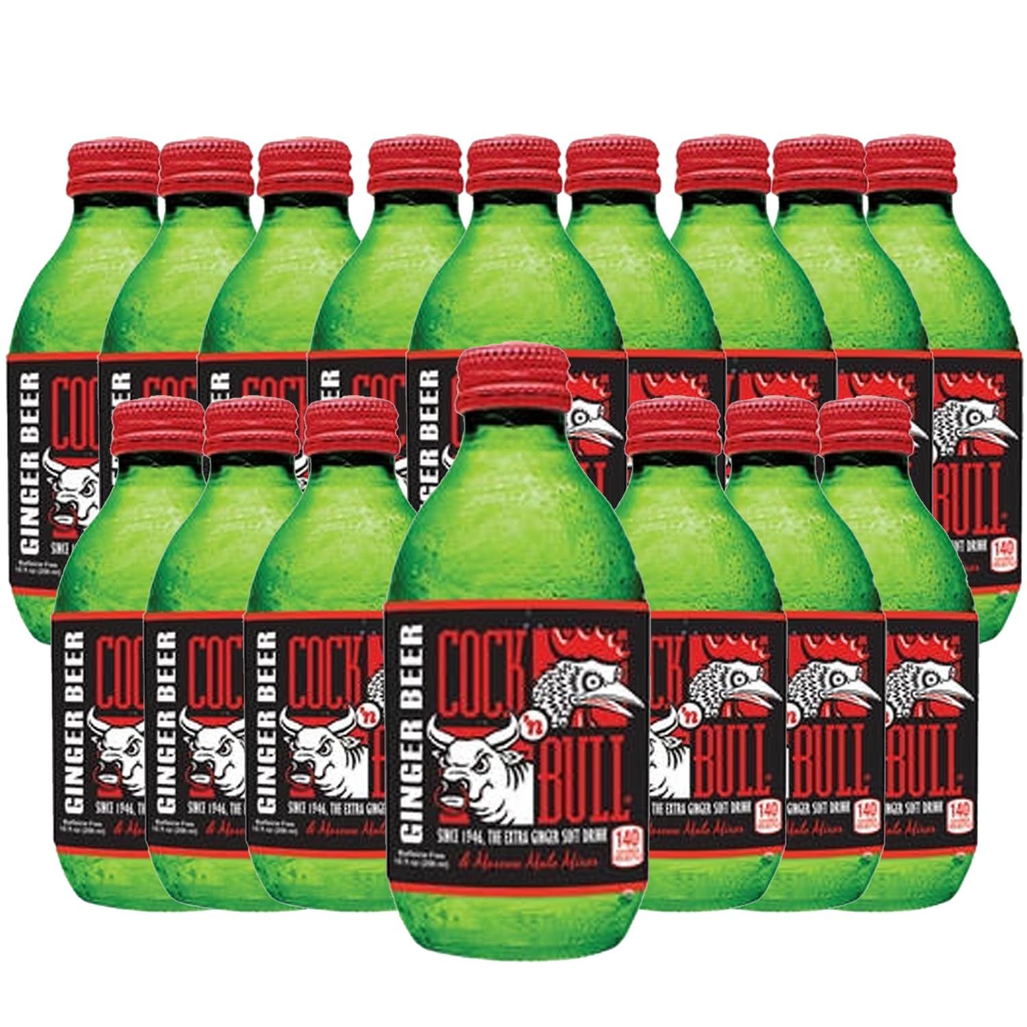 Cock n Bull Ginger Beer 16 Pack 10oz Soda Bottles - Ideal Mixer for Cocktails, Mocktails, and Bartenders - Premium Quality for Perfect Mixed Drinks - Refreshing Flavor Profile- Made In USA