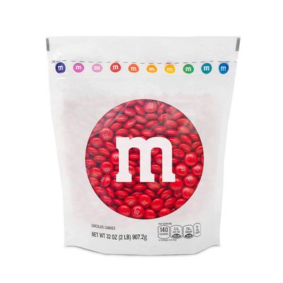 M&amp;MS Red Milk Chocolate Candy, 2lbs of M&amp;M&#39;S in Resealable Pack for Candy Bars, Birthday Parties, 4th of July, Christmas, Valentine&#39;s Day, Dessert Tables &amp; DIY Party Favors