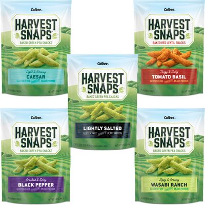 Harvest Snaps Veggie Chips (Variety Pack 5 Flavors) | Powered by Plant Protein, Gluten Free, Non-GMO Baked Vegetable Crisps | Made in USA (5 Snack Packs)