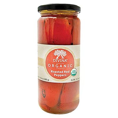 Divina Organic Fire Roasted Sweet Peppers, 12.3 Ounce