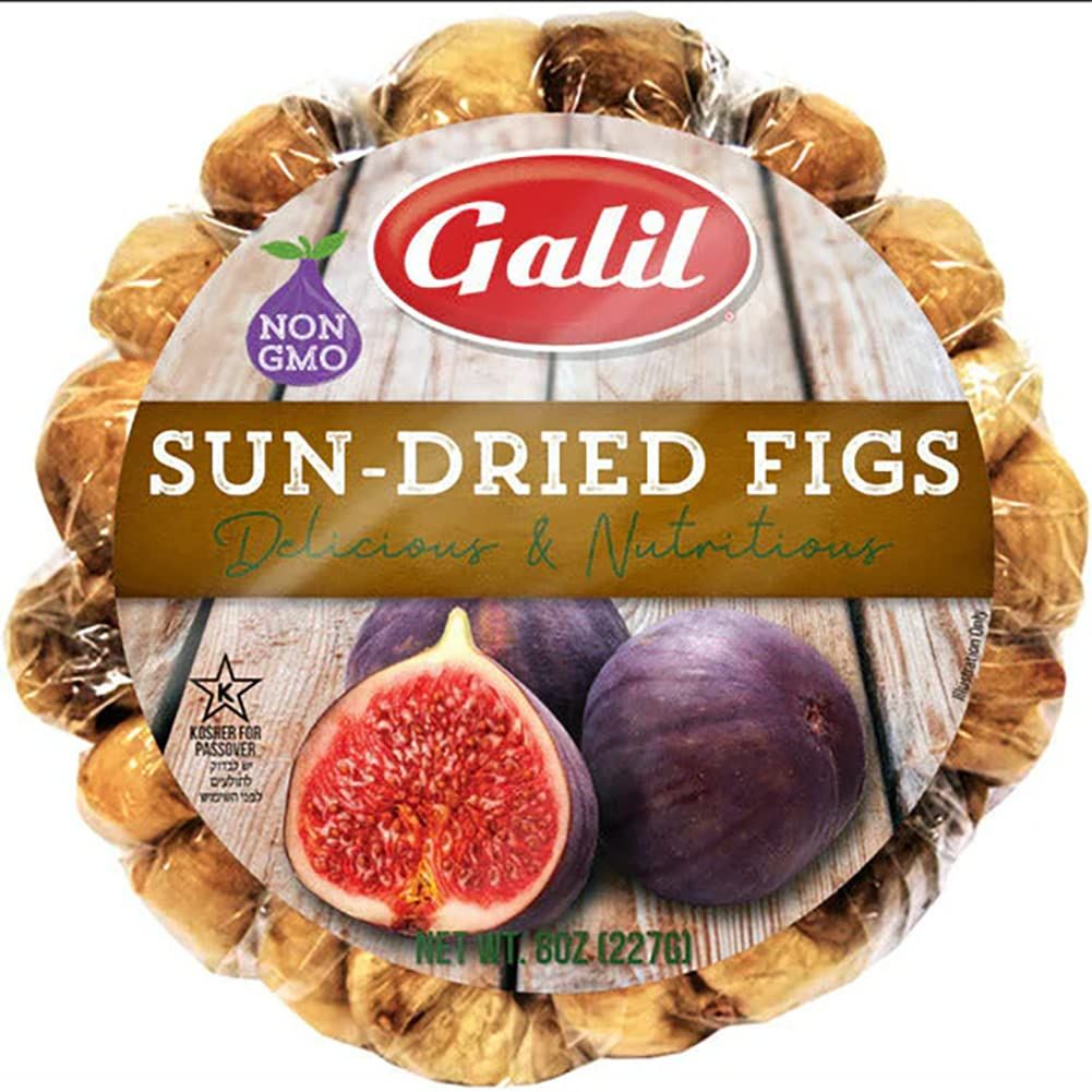 Galil Sun-Dried Figs 8 Ounces - Non-GMO, Gluten-Free, Kosher for Passover, No Sugar Added Dried Turkish Figs
