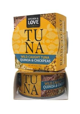 Kitchen &amp; Love Wild Caught Tuna with Quinoa &amp; Chickpeas in Olive Oil, 6 oz (Pack of 8)