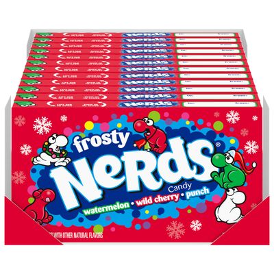 Nerds Frosty Theater Box, Watermelon, Cherry, &amp; Punch, 5 ounce (Pack of 12) - Perfect for Stocking Stuffers, Holiday Gifting and Decorating
