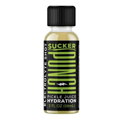Suckerpunch Hydration Pickle Juice Shot, Dill Flavored, Gluten Free, Post Workout Dill Electrolyte Drink, Low Calorie, Muscle Cramp Defense, Potassium, Keto Friendly, Low Sugar, Non GMO, 2 Oz, 12 CT