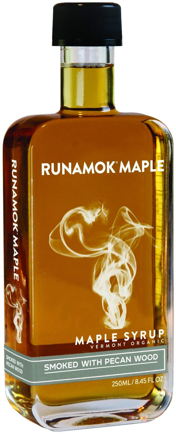 Runamok Pecan Wood Smoked Maple Syrup Organic - Authentic &amp; Real Vermont Maple Syrup | Pure Strong Flavor | Great for BBQ, Broiled Salmon, Vinaigrettes &amp; Cocktails | 8.45 Fl Oz (250mL)