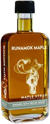 Runamok Pecan Wood Smoked Maple Syrup Organic - Authentic &amp; Real Vermont Maple Syrup | Pure Strong Flavor | Great for BBQ, Broiled Salmon, Vinaigrettes &amp; Cocktails | 8.45 Fl Oz (250mL)